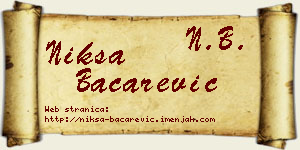 Nikša Bačarević vizit kartica